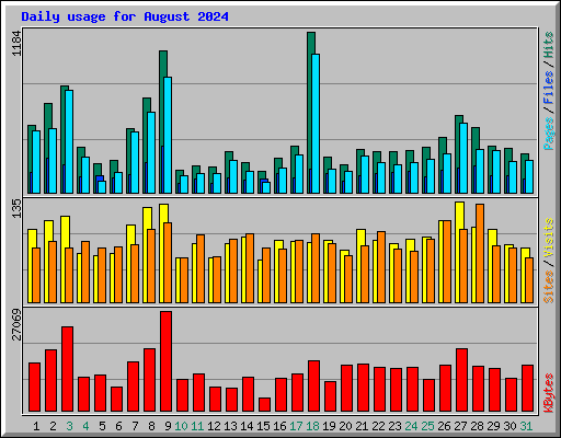 Daily usage for August 2024