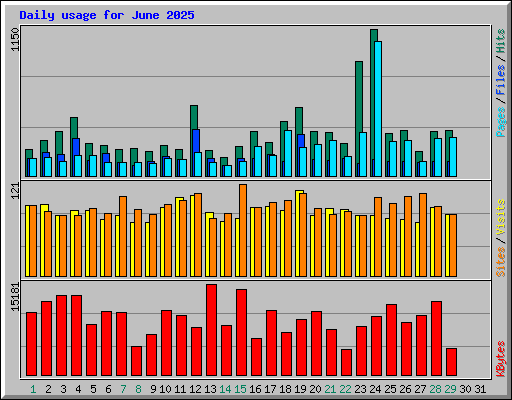 Daily usage for June 2025
