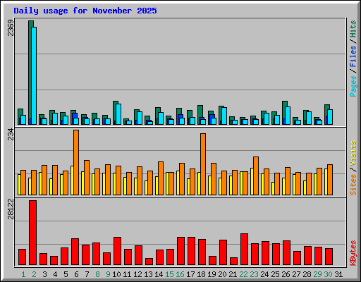 Daily usage for November 2025