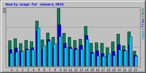 Hourly usage for January 2018