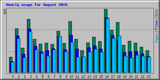 Hourly usage for August 2018