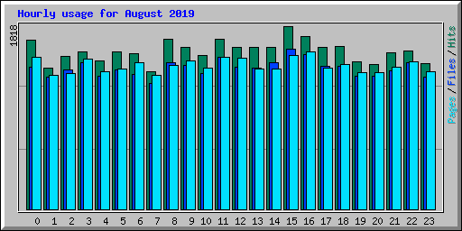 Hourly usage for August 2019