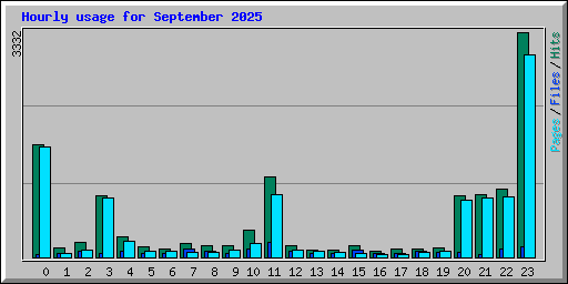 Hourly usage for September 2025